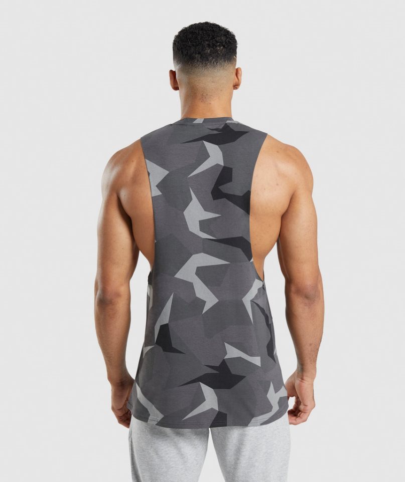 Men's Gymshark Critical Drop Arm Tanks Camo | CA DN6371